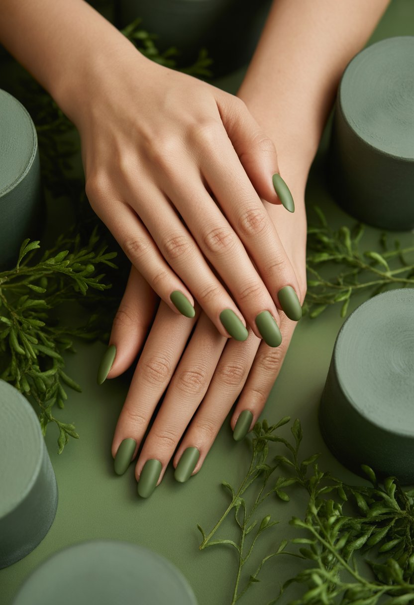 Matte Forest Green Stilettos