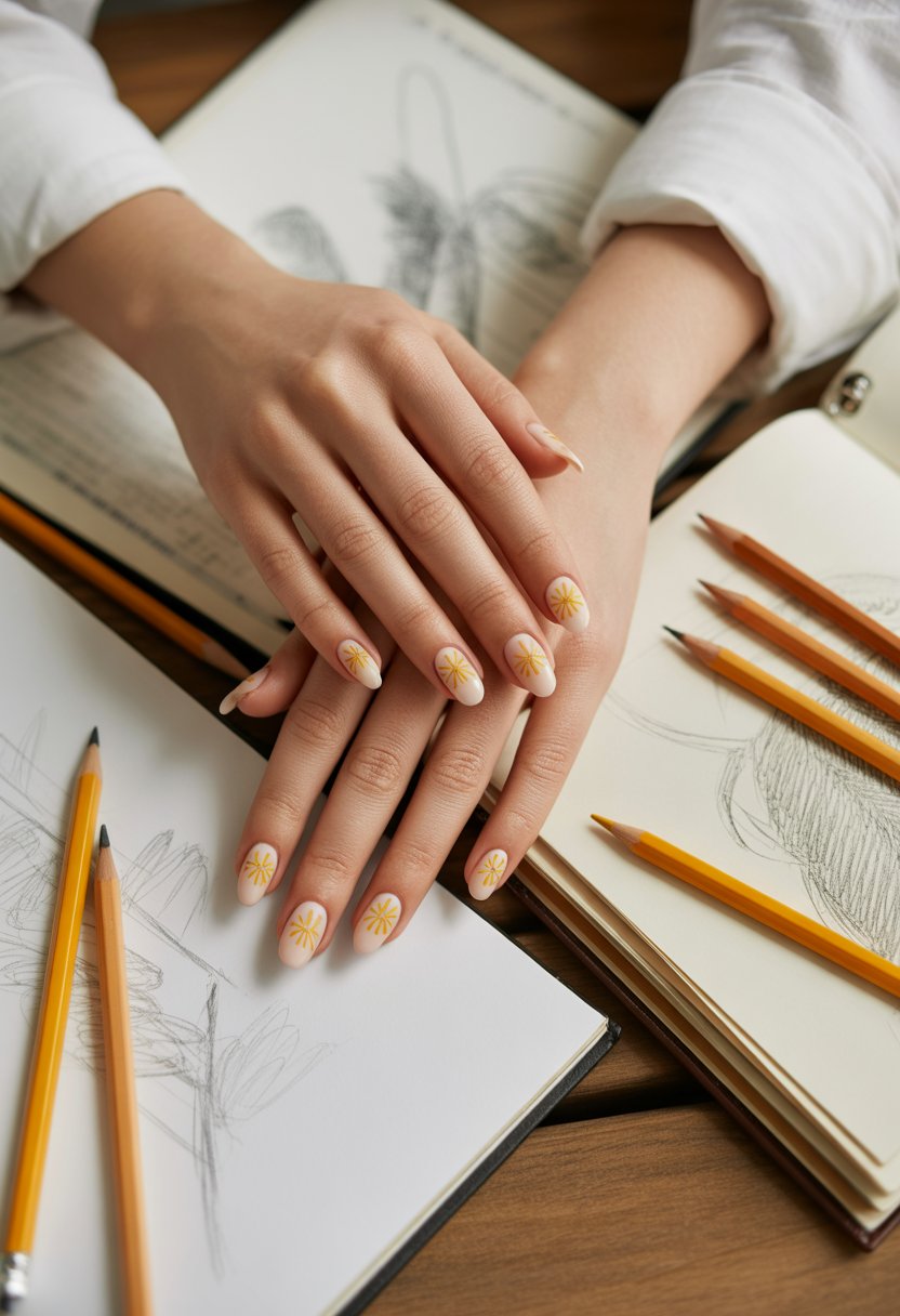 Mini Sunbeam Line Art