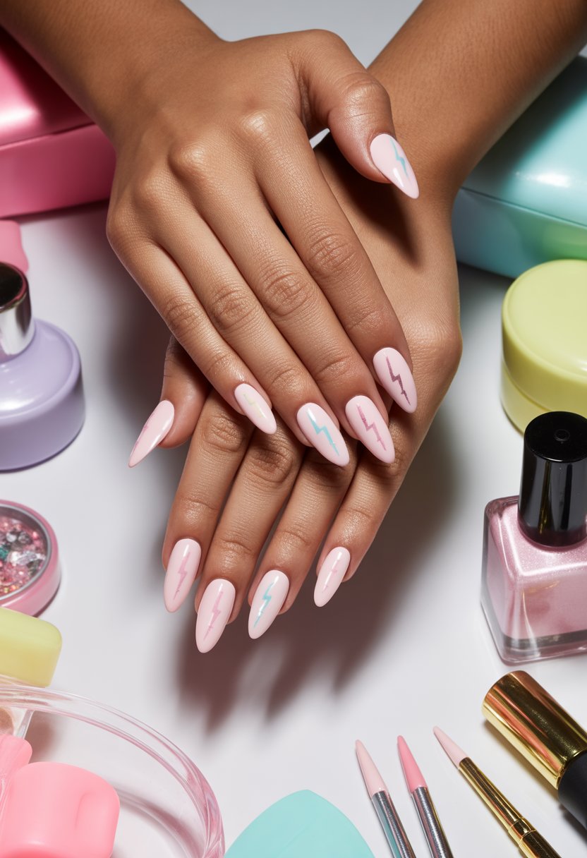 Pink Lightning Bolt Stilettos