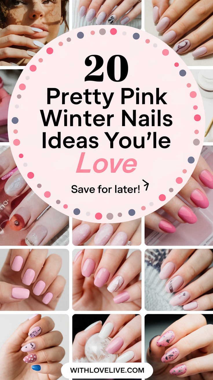 Pink winter nails