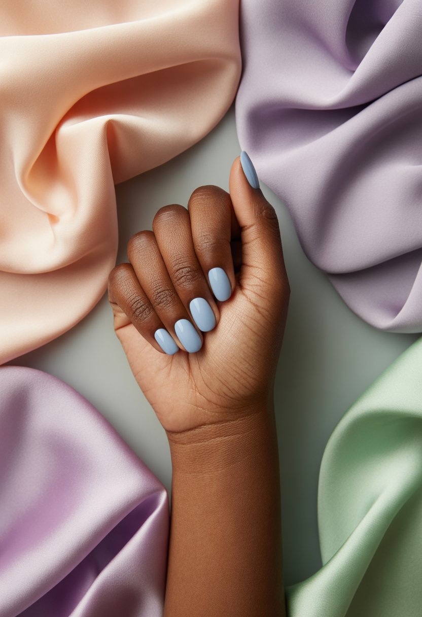 Powder Blue Matte Nails