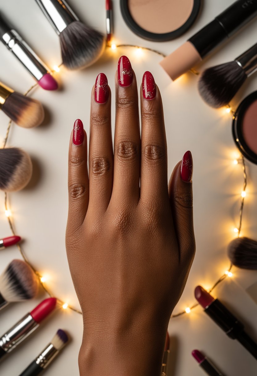 Ruby Red Spark Nails