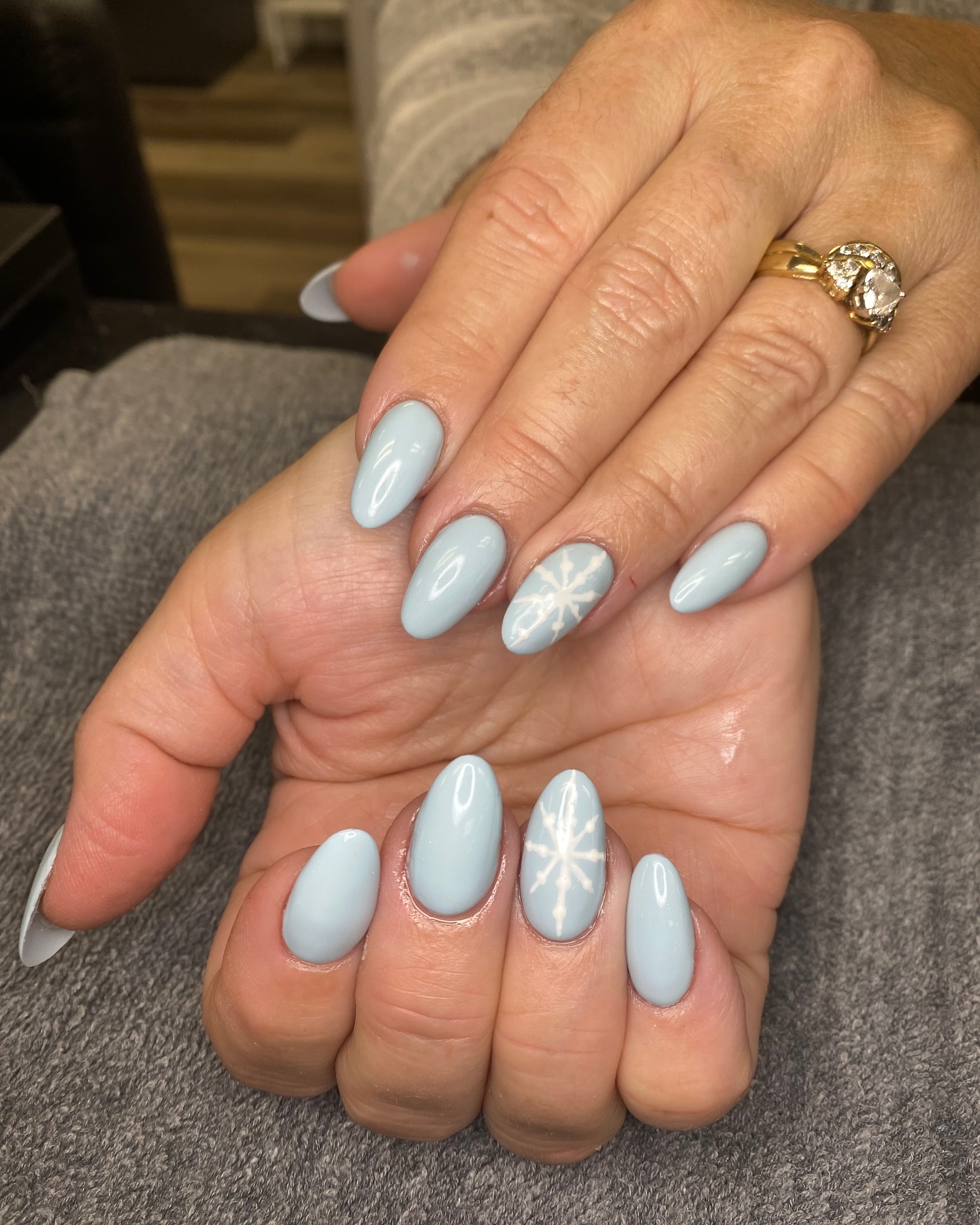 Seasonal Light Blue Nails