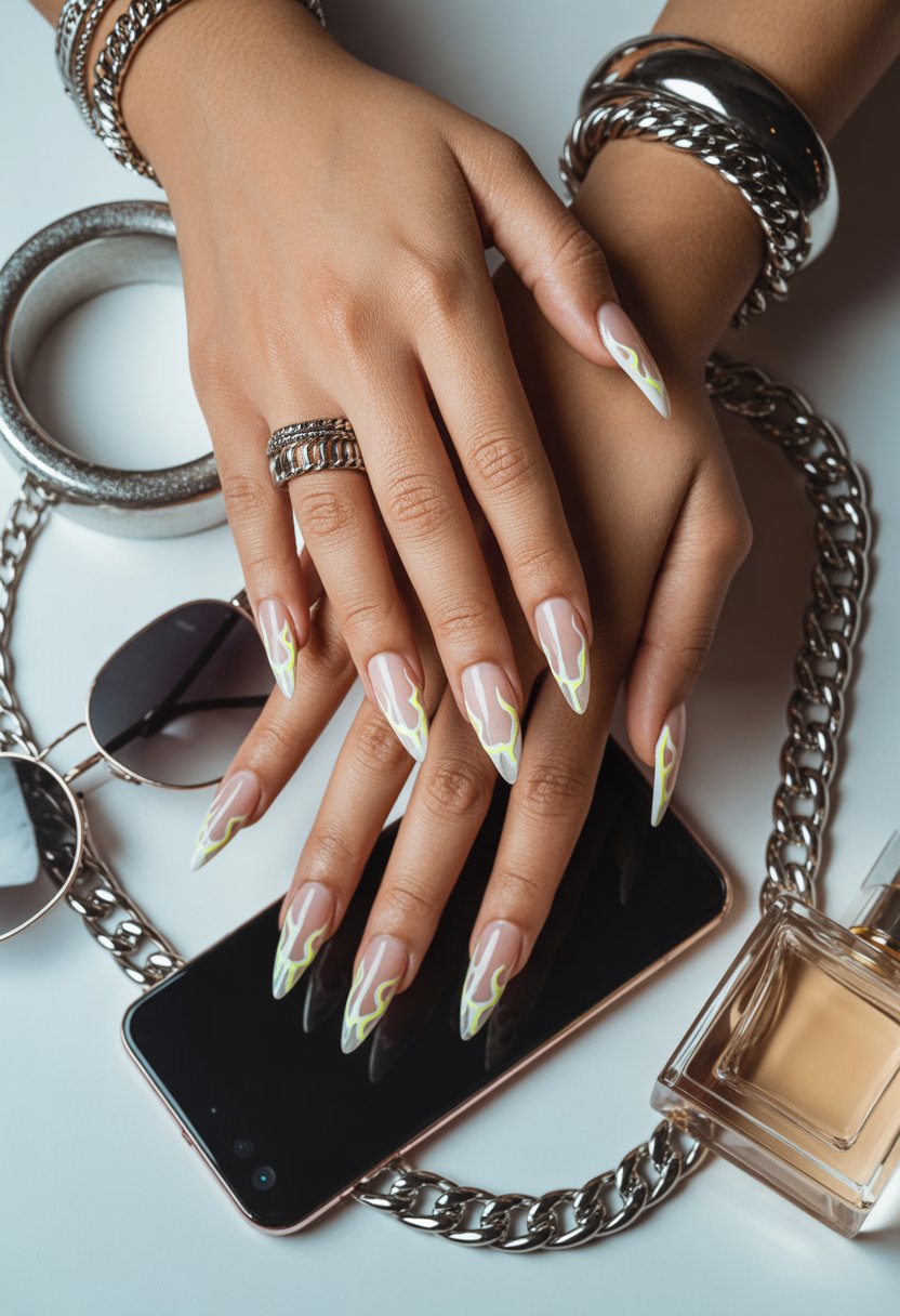 Sharp Rose Pink Chrome Stilettos