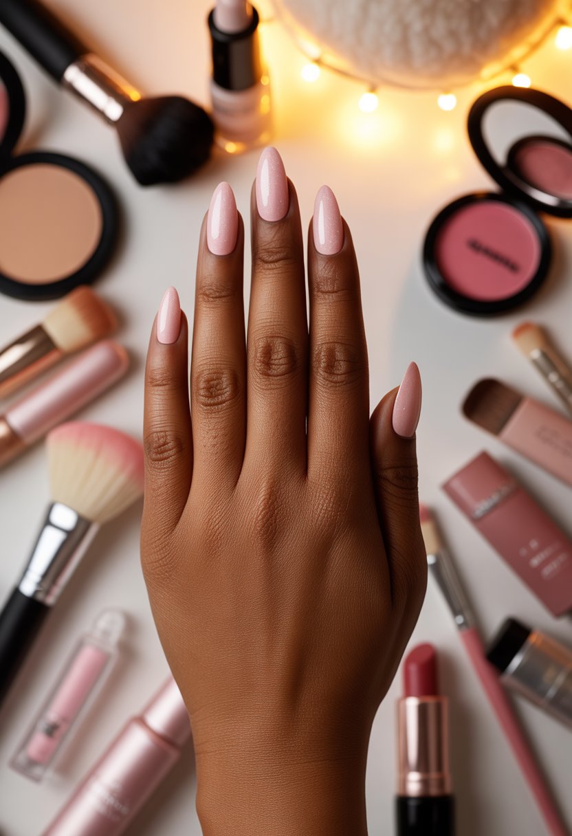 Solstice Pink Quartz Nails