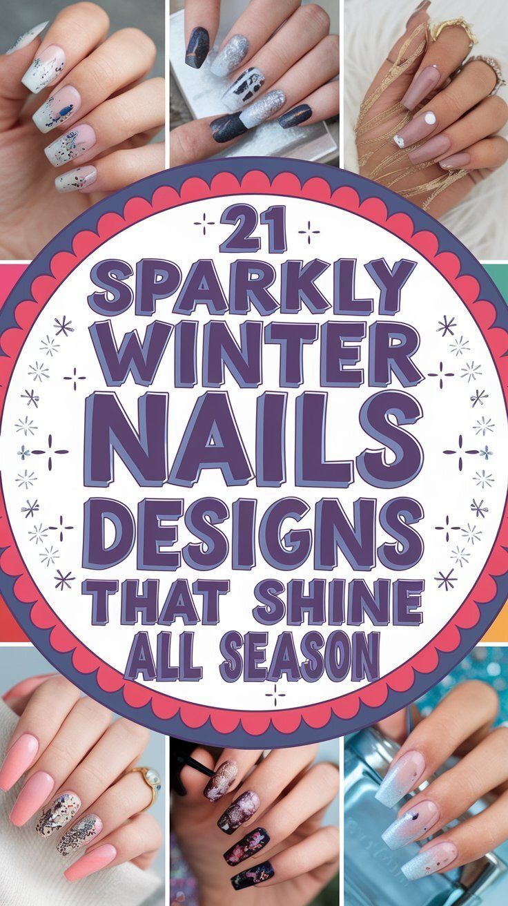 Sparkly Winter Nails Designs