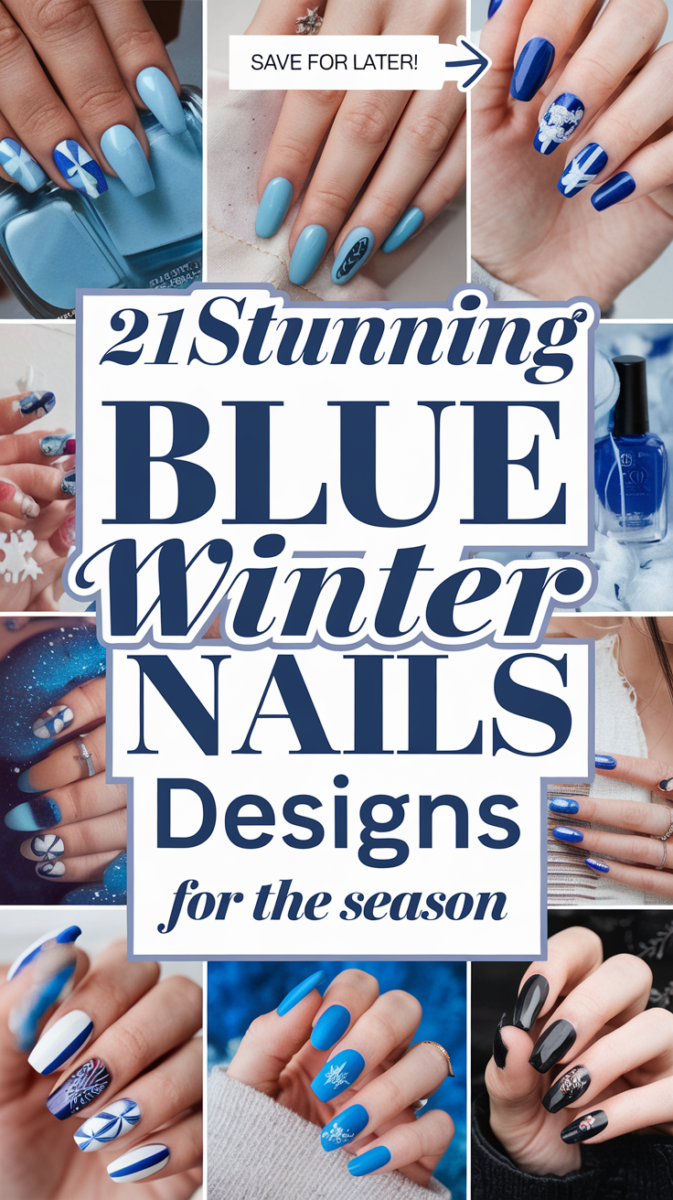 Blue Winter Nails Designs