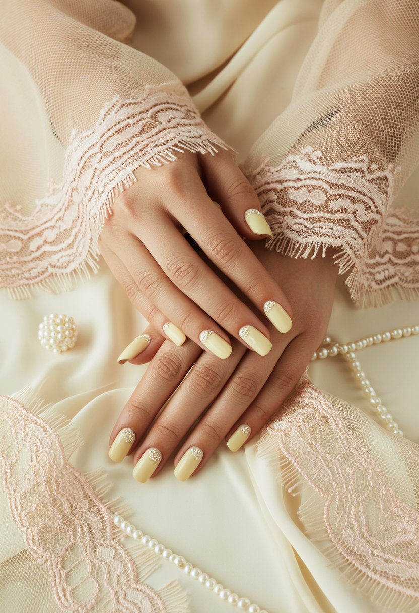 Vanilla Lace Overlay Nails