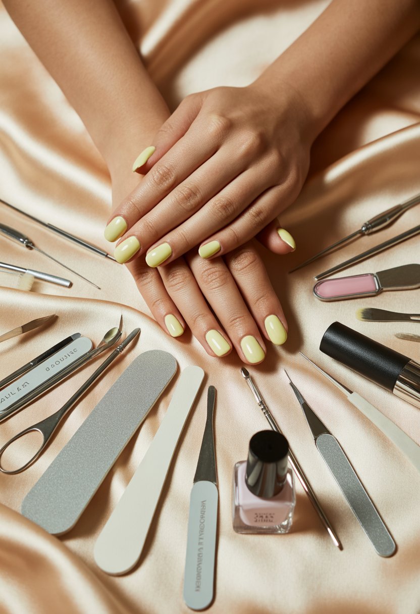 Yellow Sorbet Chrome Nails