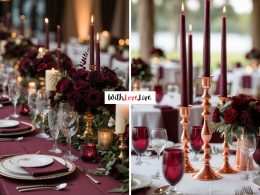 Burgundy Wedding Table Setting