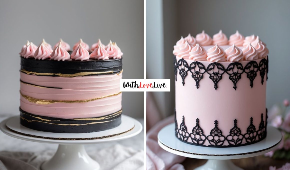 Pink and Black Cake Ideas
