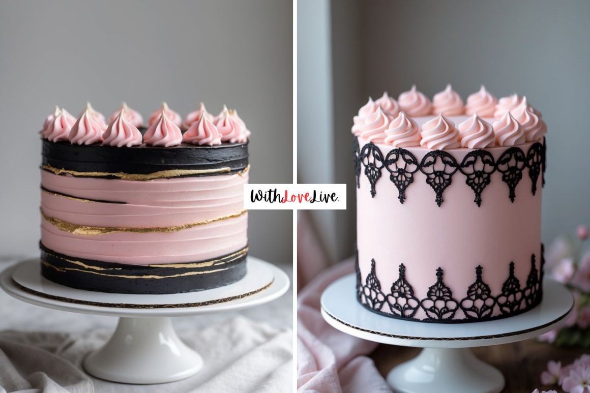Pink and Black Cake Ideas