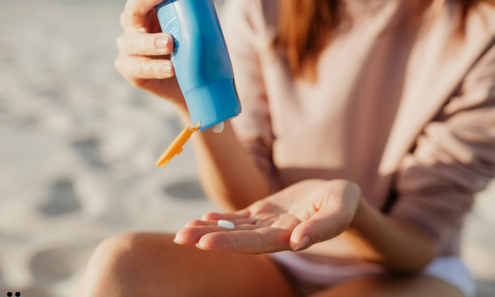 sunscreen on the beach