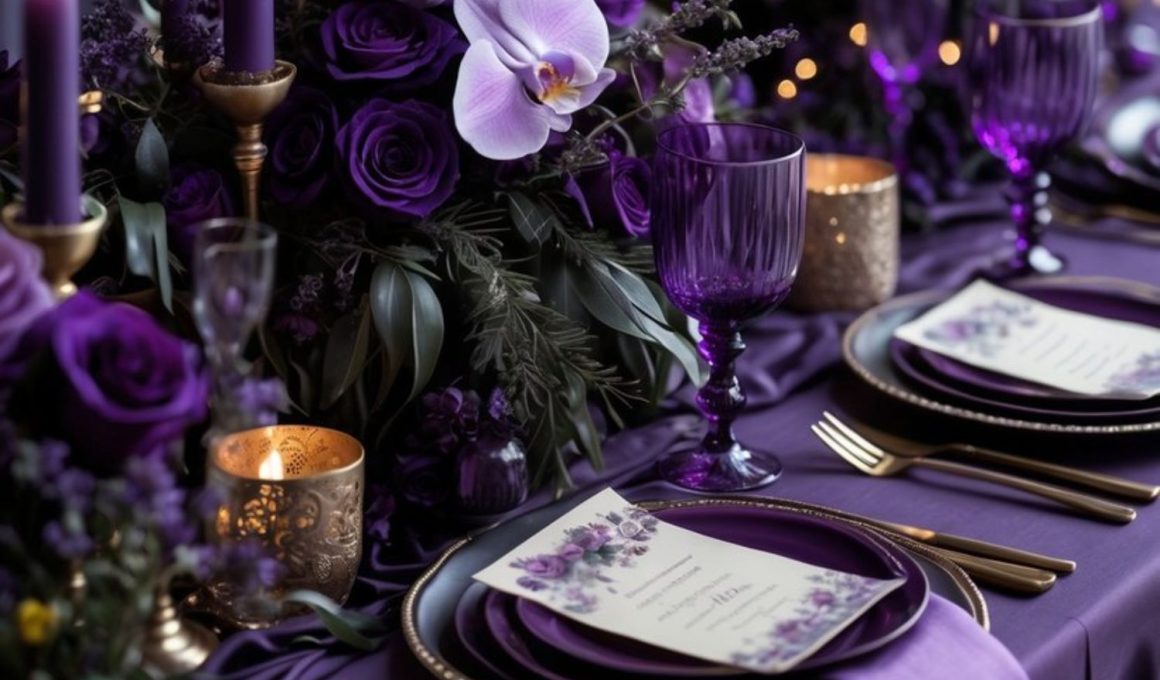 Moody Purple Wedding Decor