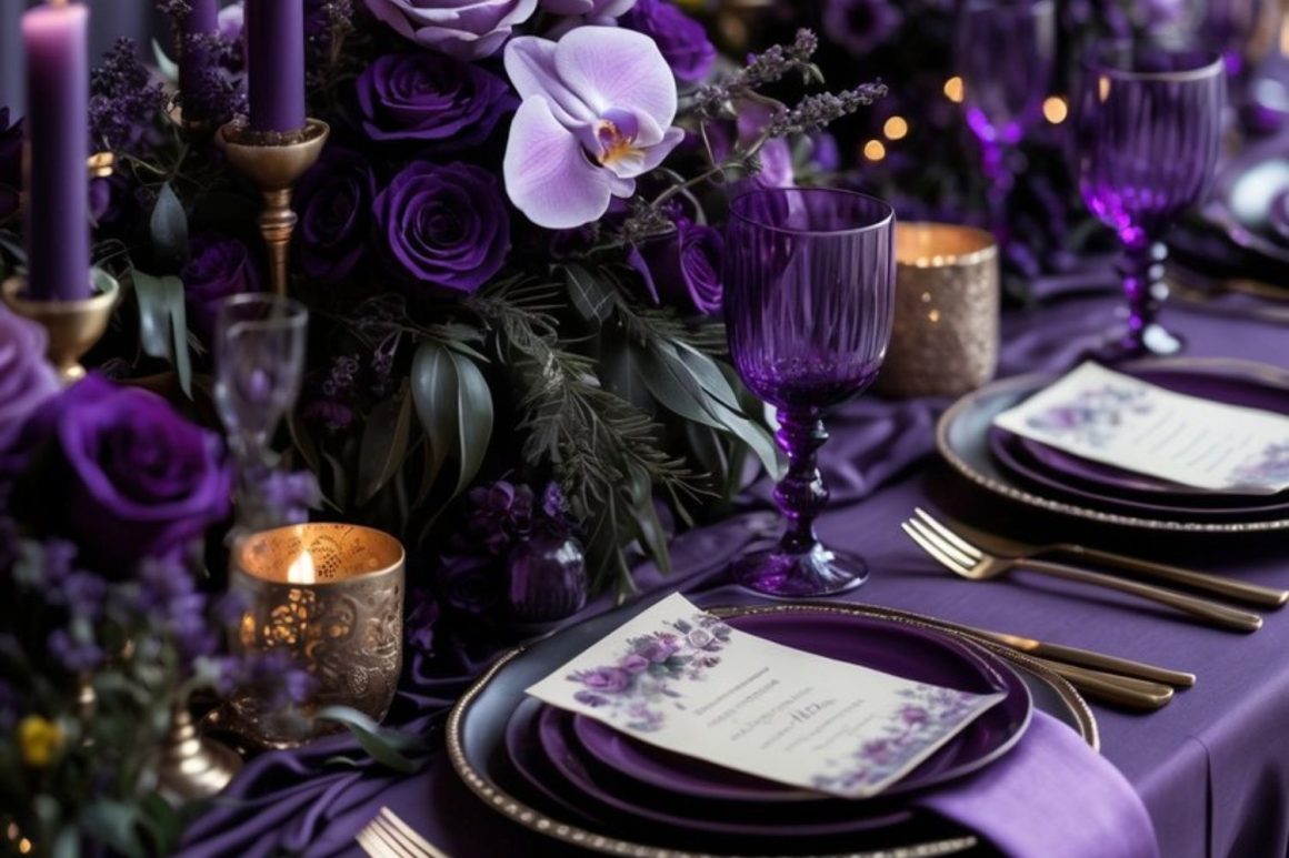 Moody Purple Wedding Decor