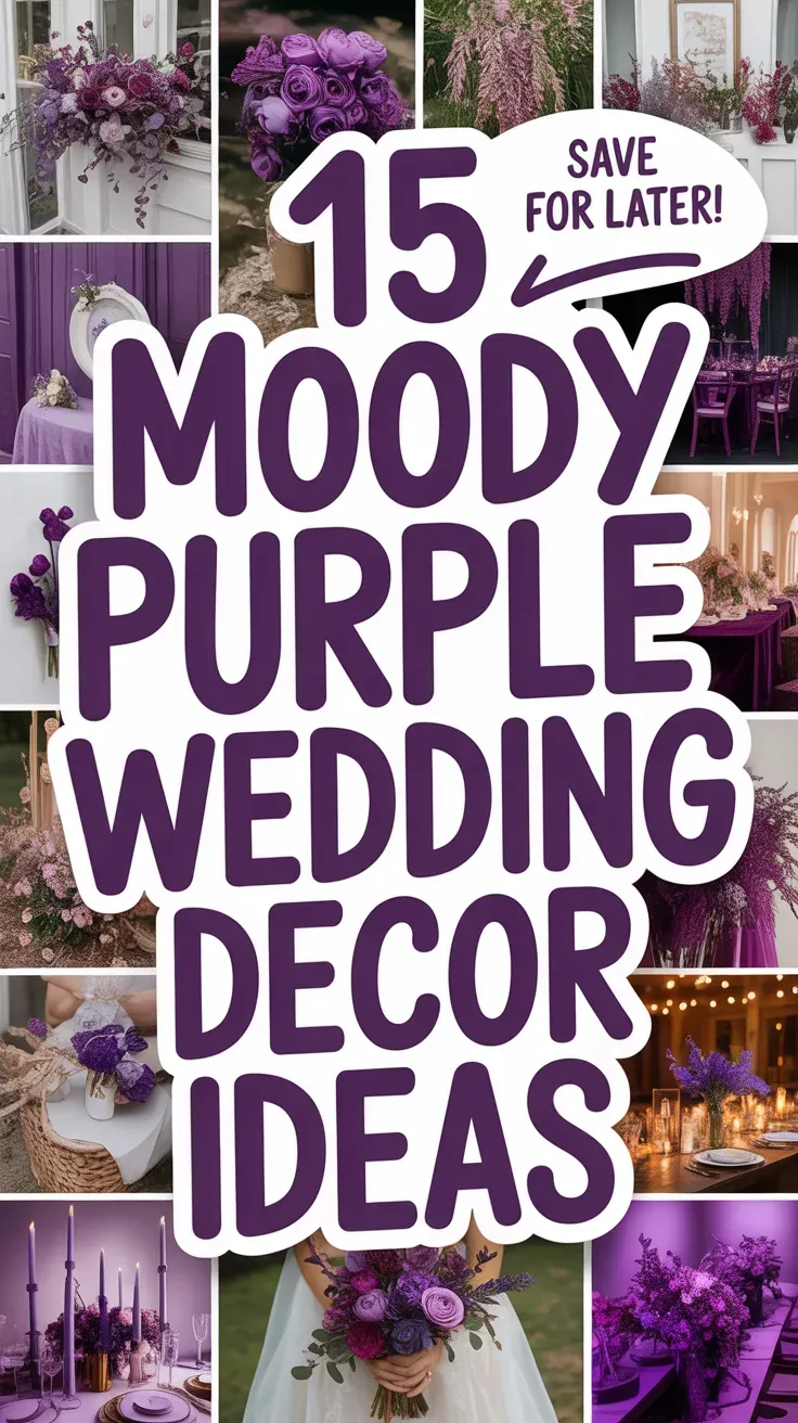 Moody Purple Wedding Decor
