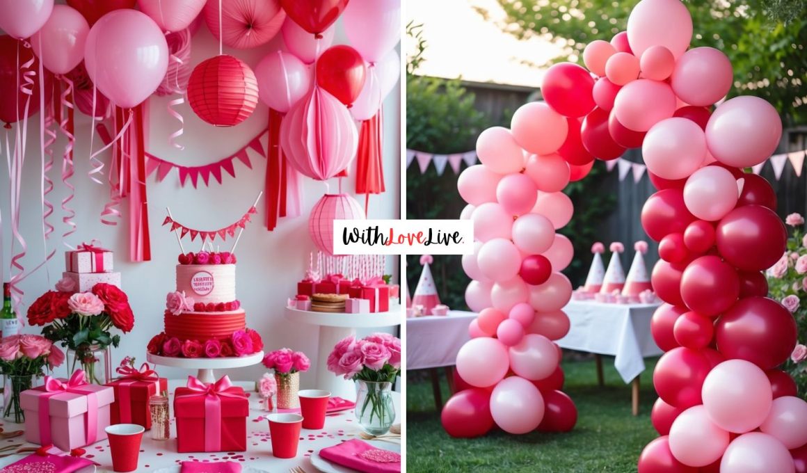 Pink and Red Birthday Party Decor