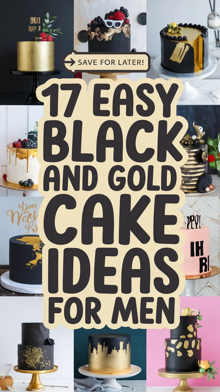 Black and Gold Cake Ideas for Men