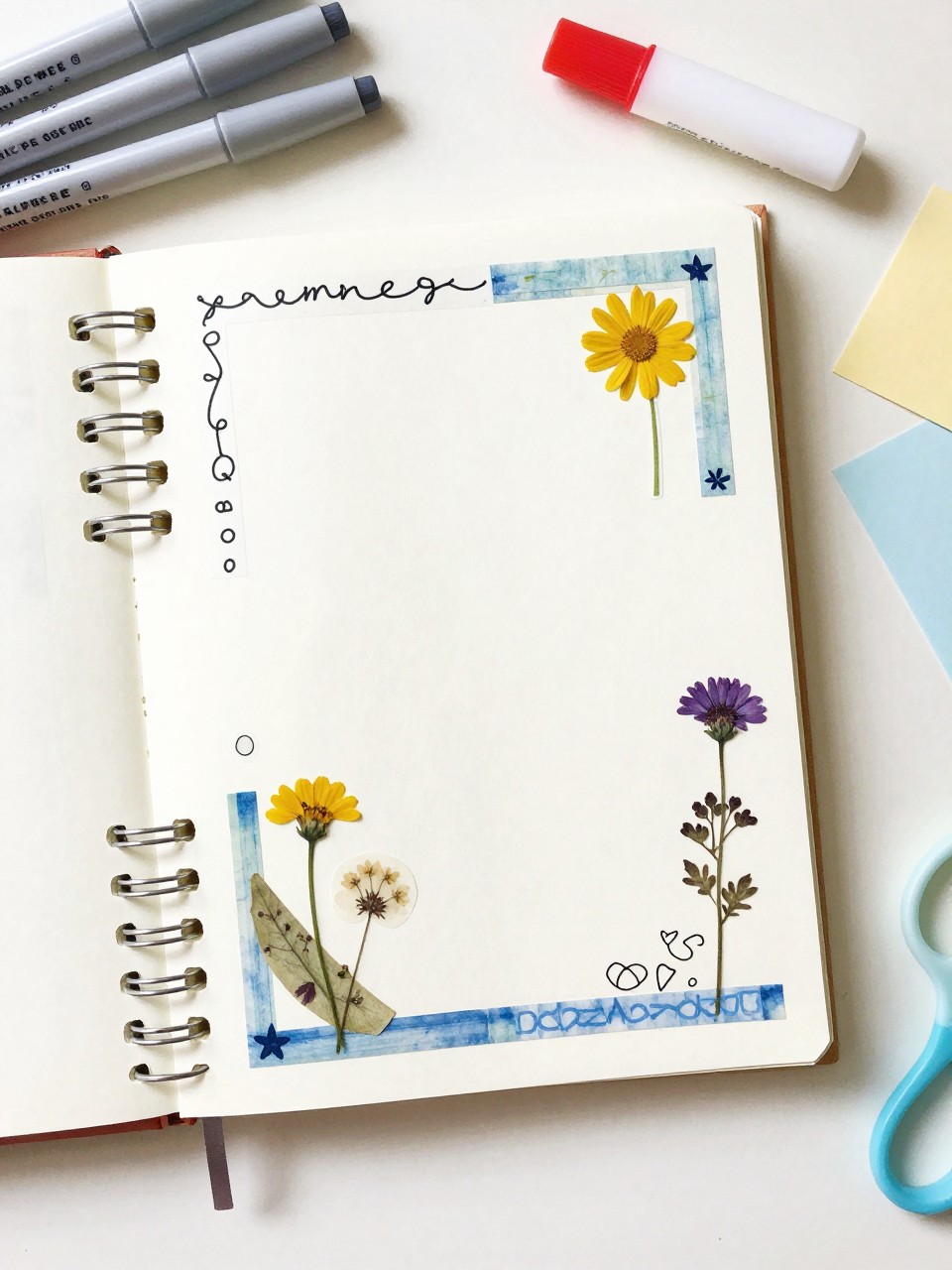 Detailed Image Prompt:
A neat editorial craft photo of a handmade summer journal cover, plain notebook decorated with collage paper, stickers, pressed flowers, washi tape, painted borders, and small doodle-style accents, placed on a desk with markers, glue stick, paper scraps, and scissors, trendy teen stationery style, no hands, no faces, no readable words, no watermark on images.