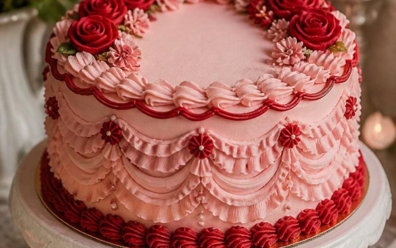 pink vintage cakes